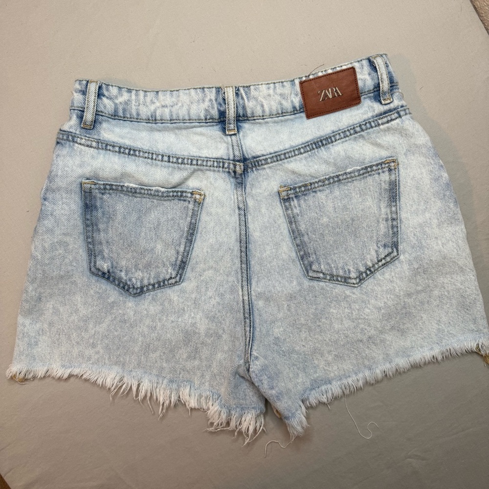 Zara Light Blue Denim Women Shorts